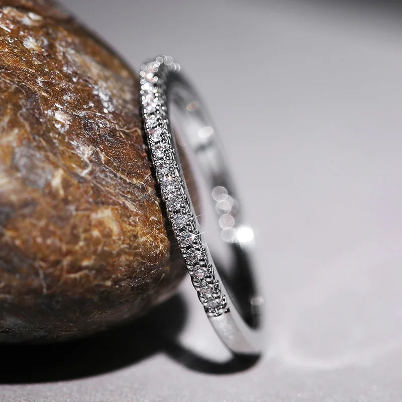 Minimalist Thin Cubic Zirconia Women’s Ring