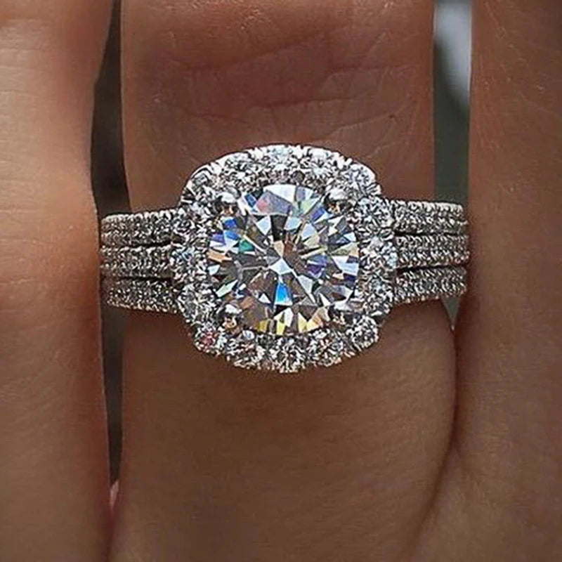Elegant CZ Wedding Ring for Women