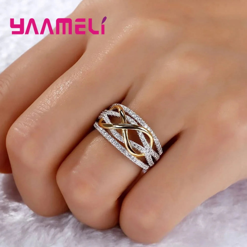 Sterling Silver Infinity Love Bowknot Ring