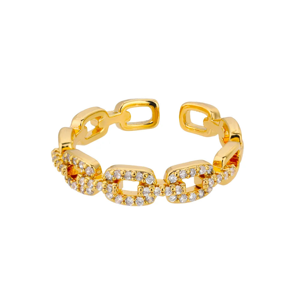 Zircon Twist Chain Ring for Women