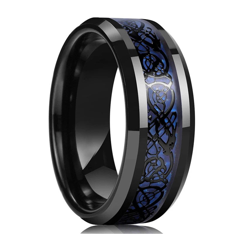 Red Celtic Dragon Stainless Steel Ring