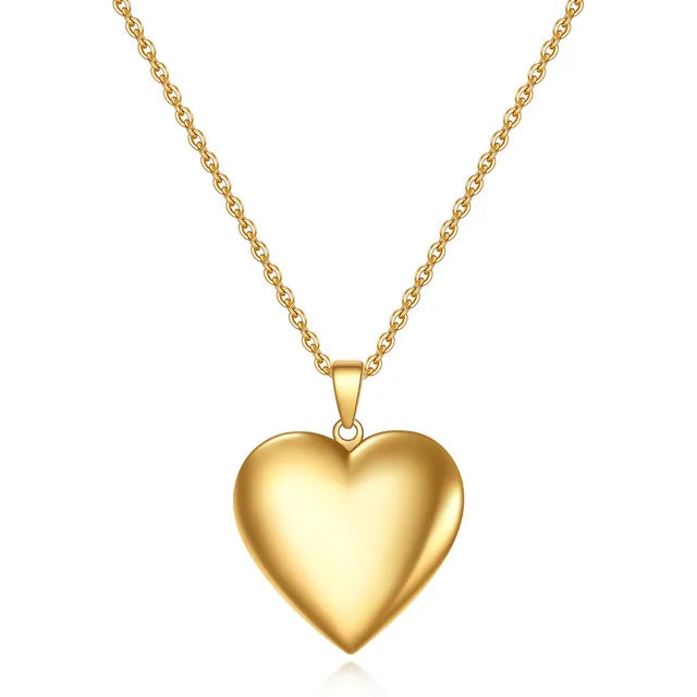 Floral Heart Locket Photo Pendant Necklace