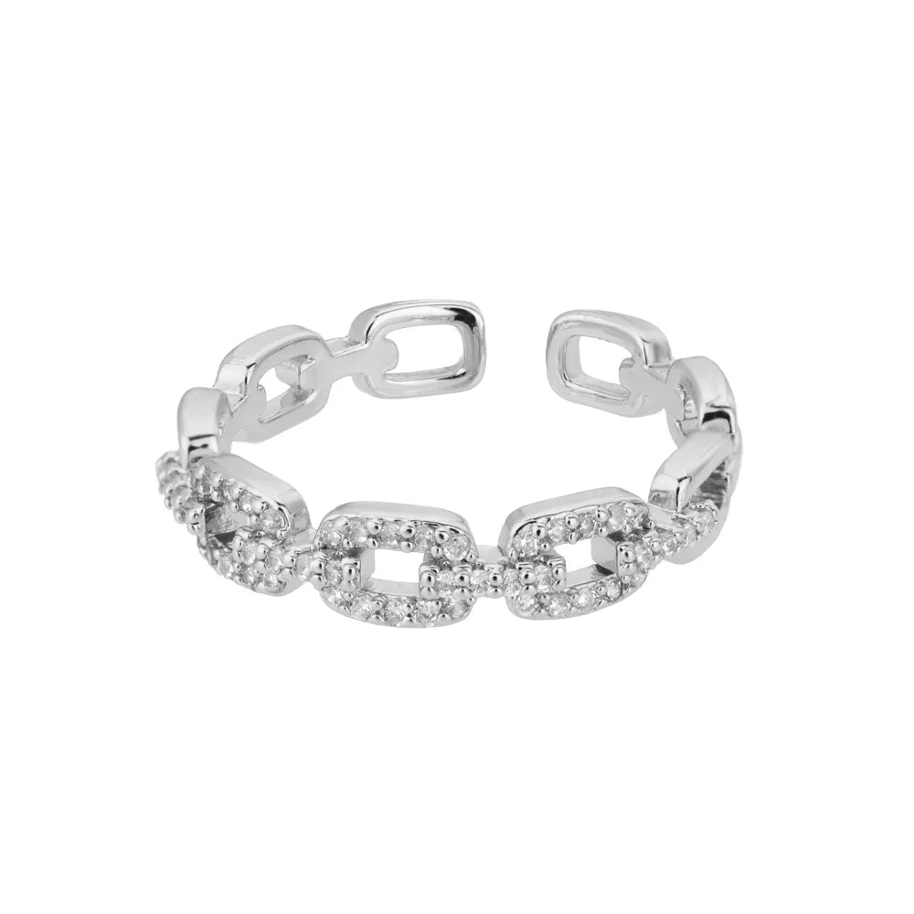 Zircon Twist Chain Ring for Women