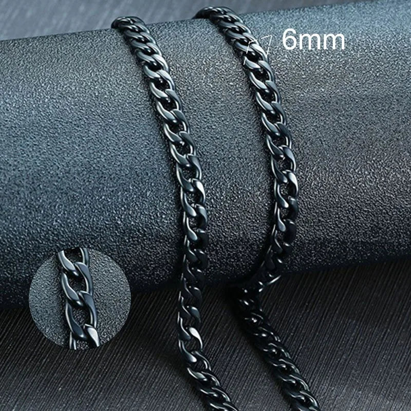 Vnox Men’s Black Gold Cuban Link Chain