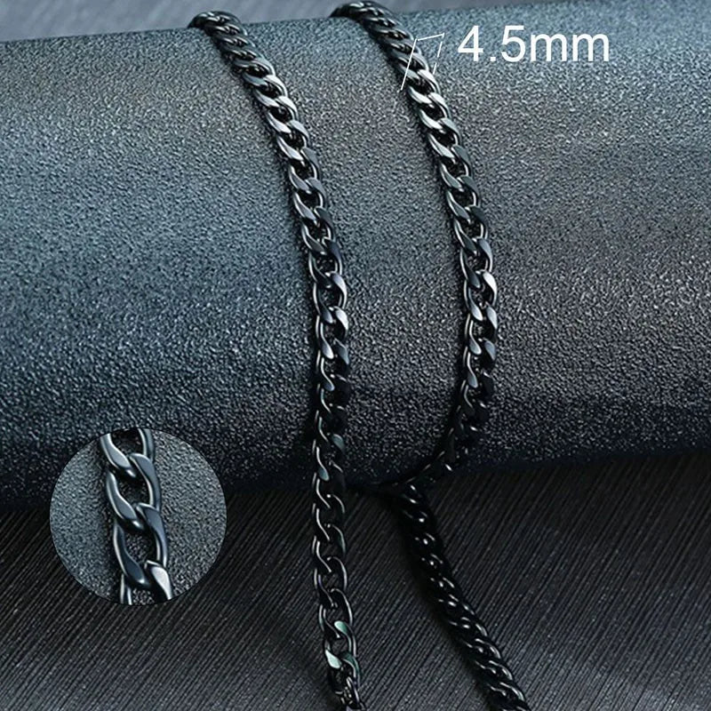 Vnox Men’s Black Gold Cuban Link Chain