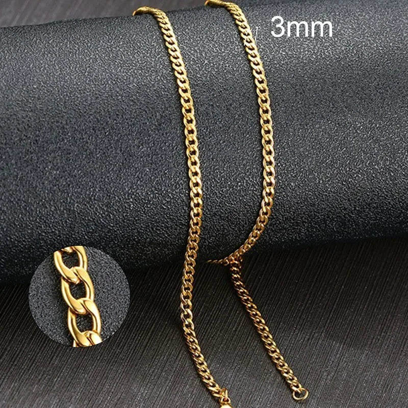 Vnox Men’s Black Gold Cuban Link Chain