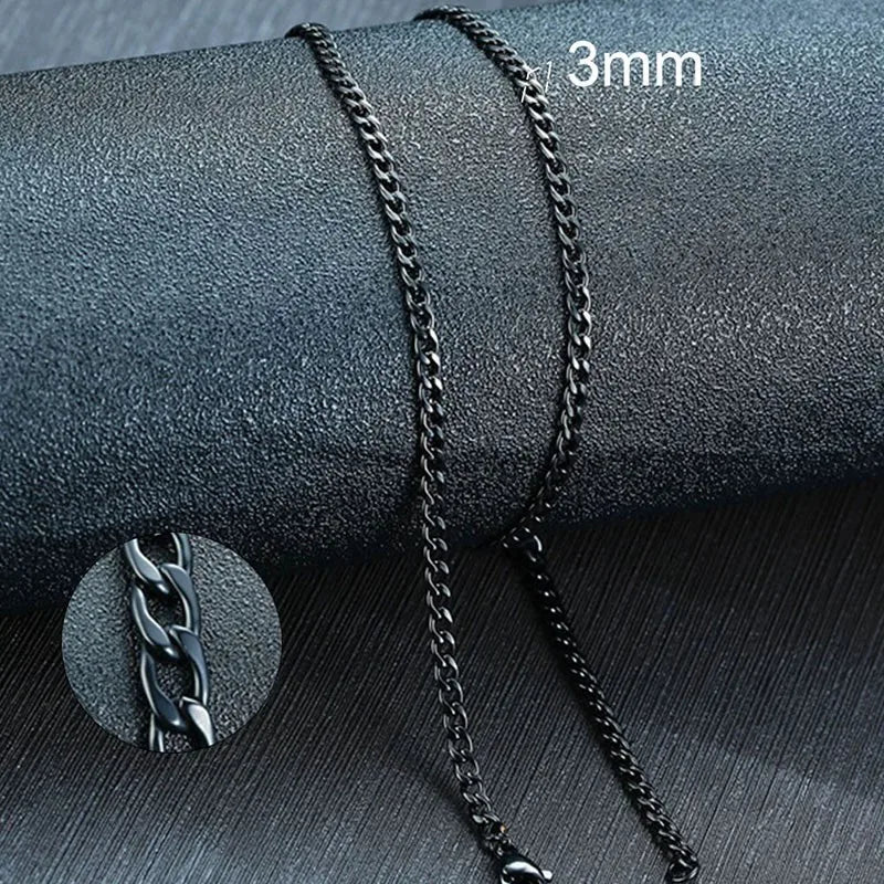 Vnox Men’s Black Gold Cuban Link Chain