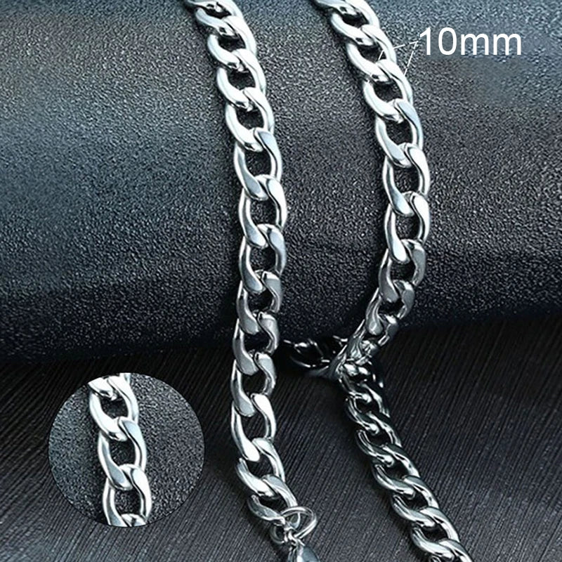 Vnox Men’s Black Gold Cuban Link Chain