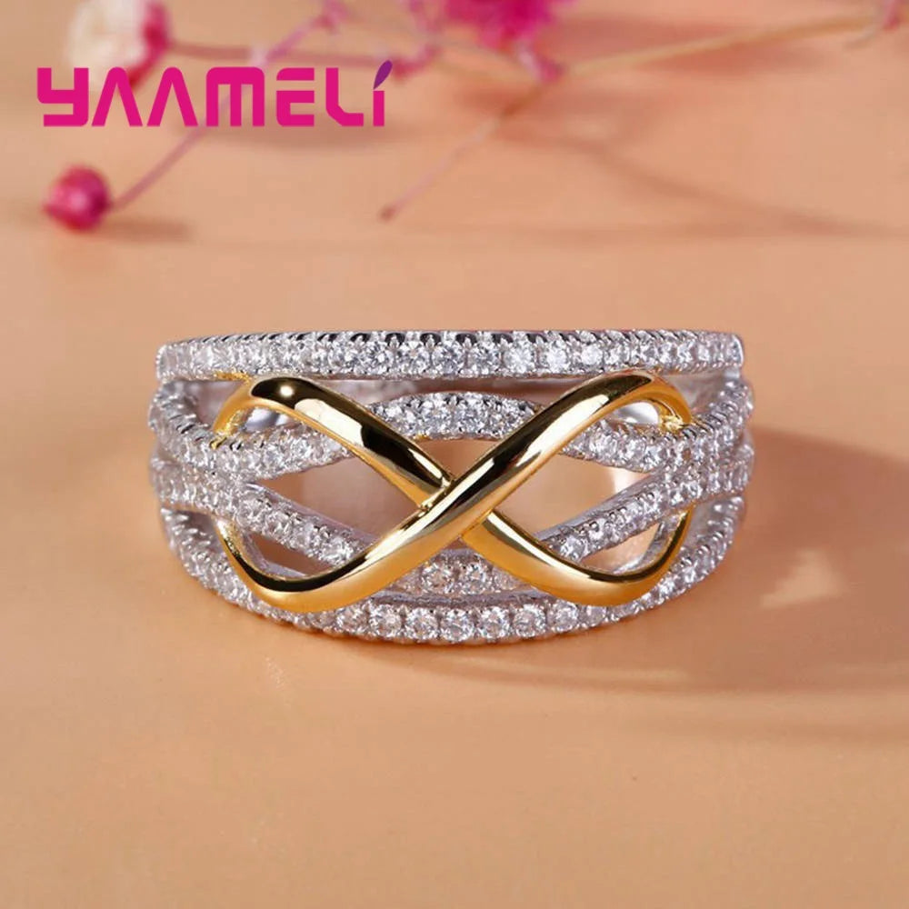 Sterling Silver Infinity Love Bowknot Ring