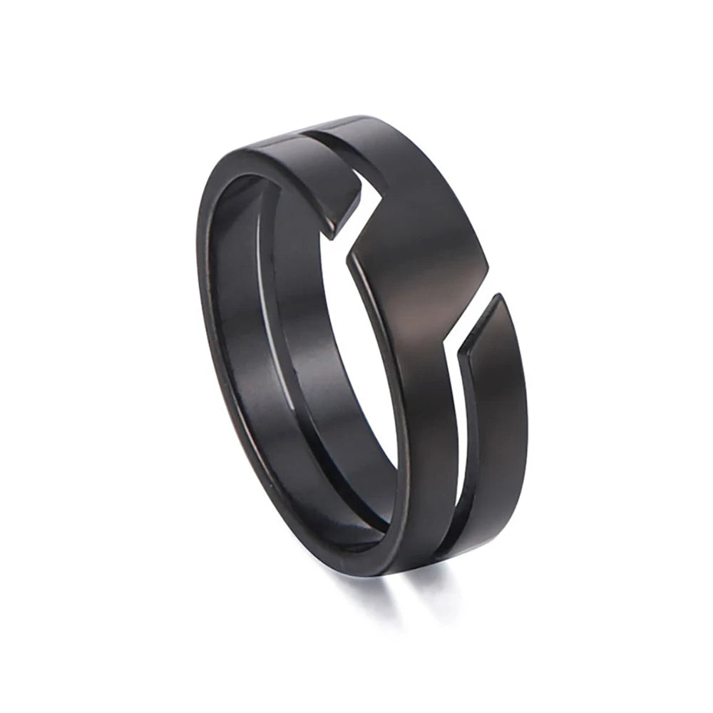 Black Stainless Steel Minimalist Unisex Ring