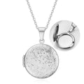 Floral Heart Locket Photo Pendant Necklace