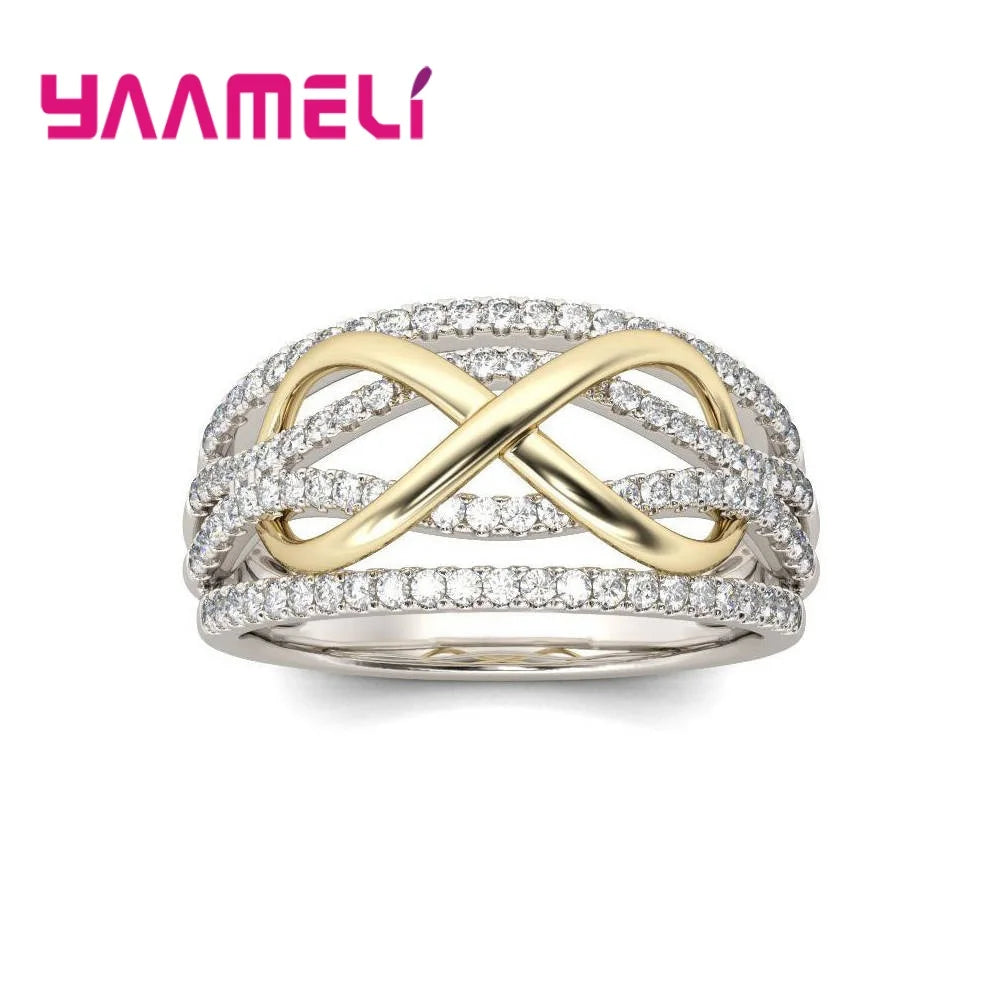 Sterling Silver Infinity Love Bowknot Ring