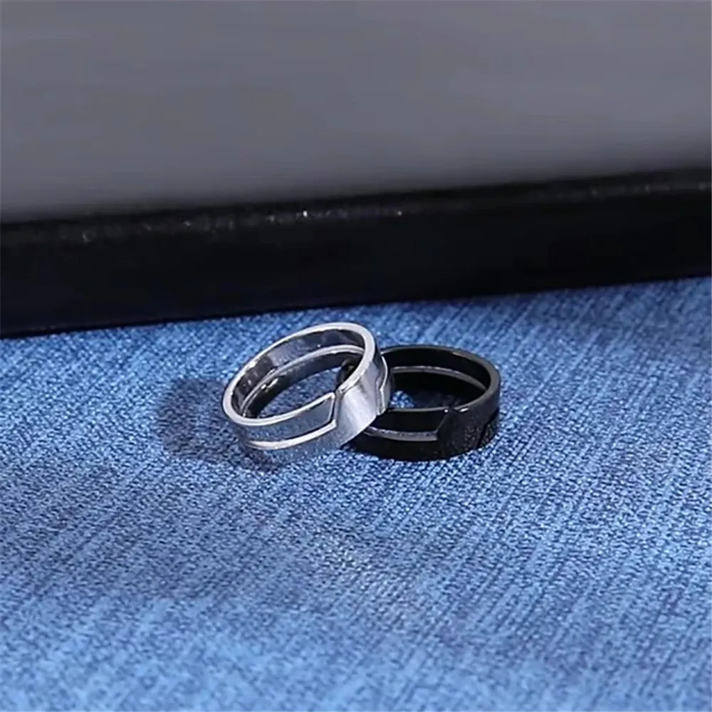 Black Stainless Steel Minimalist Unisex Ring