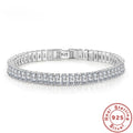 925 Sterling Silver Crystal Bracelet for Women – Elegant 18cm Design