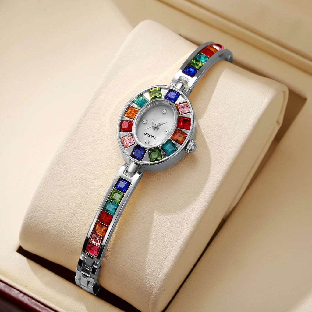 Luxury Rhinestone Women’s Quartz Bracelet Watch