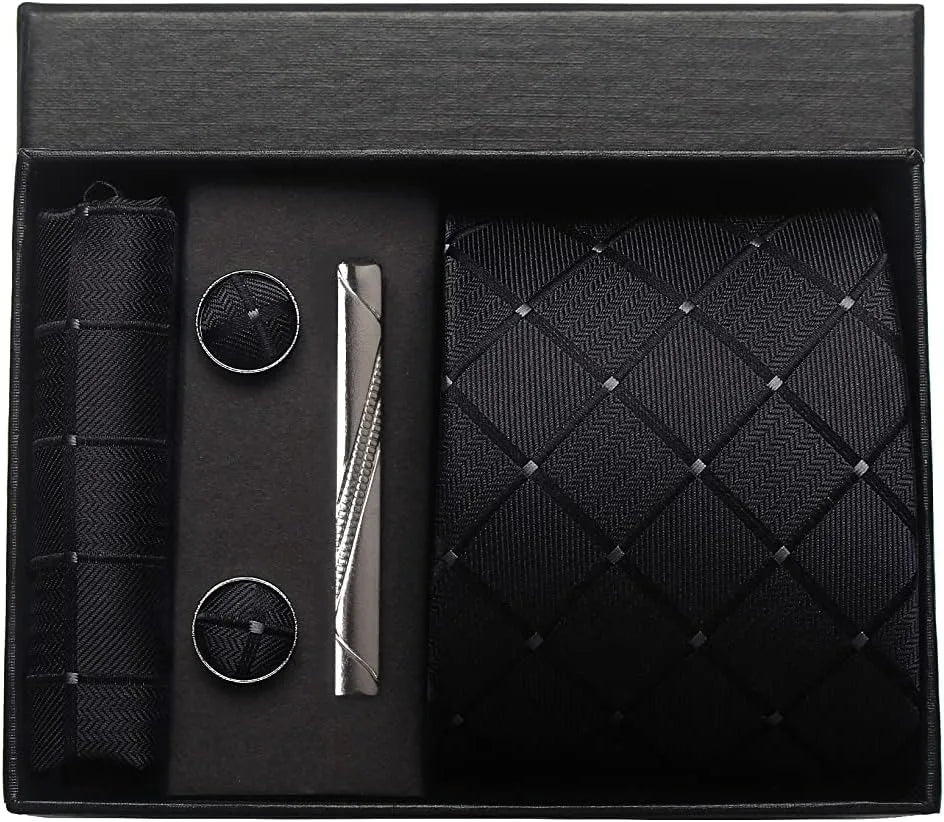 Men’s 100% Silk Tie Set with Gift Box