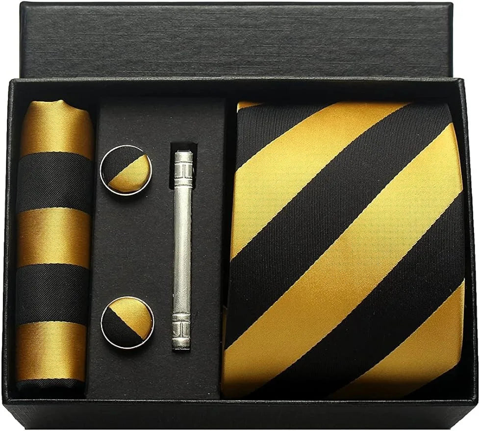 Men’s 100% Silk Tie Set with Gift Box