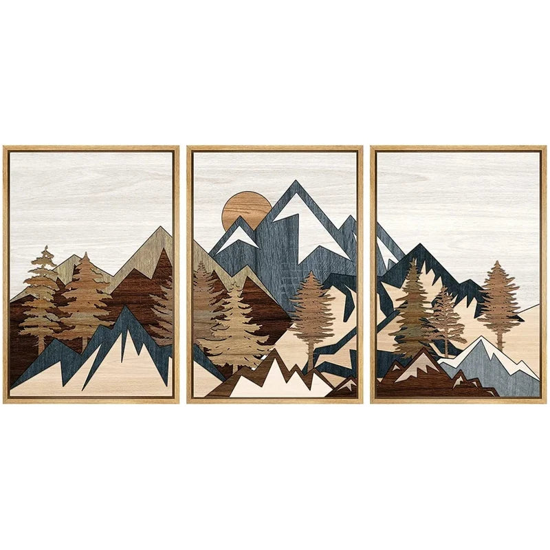 3-Piece Mountain Canvas Wall Art