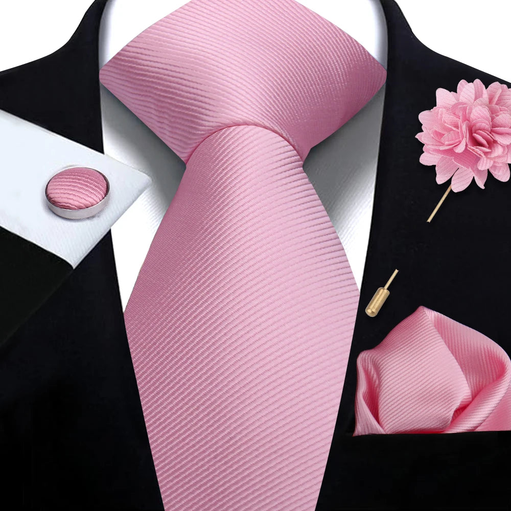 Men’s Solid Color Tie & Accessories Set