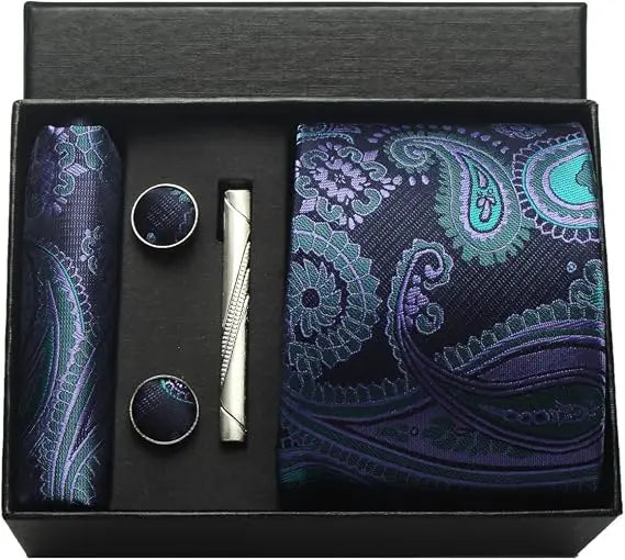 Luxury Silk Paisley Men’s Tie Gift Set