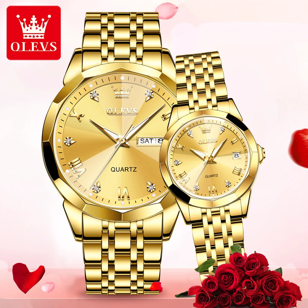 OLEVS 9931 Luxury Couple Quartz Watch