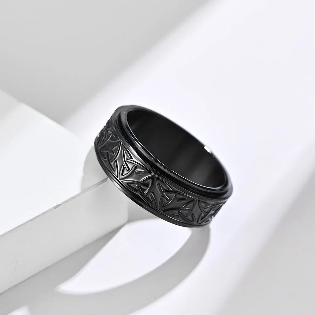 Viking Celtic Knot Stainless Steel Spinner Ring