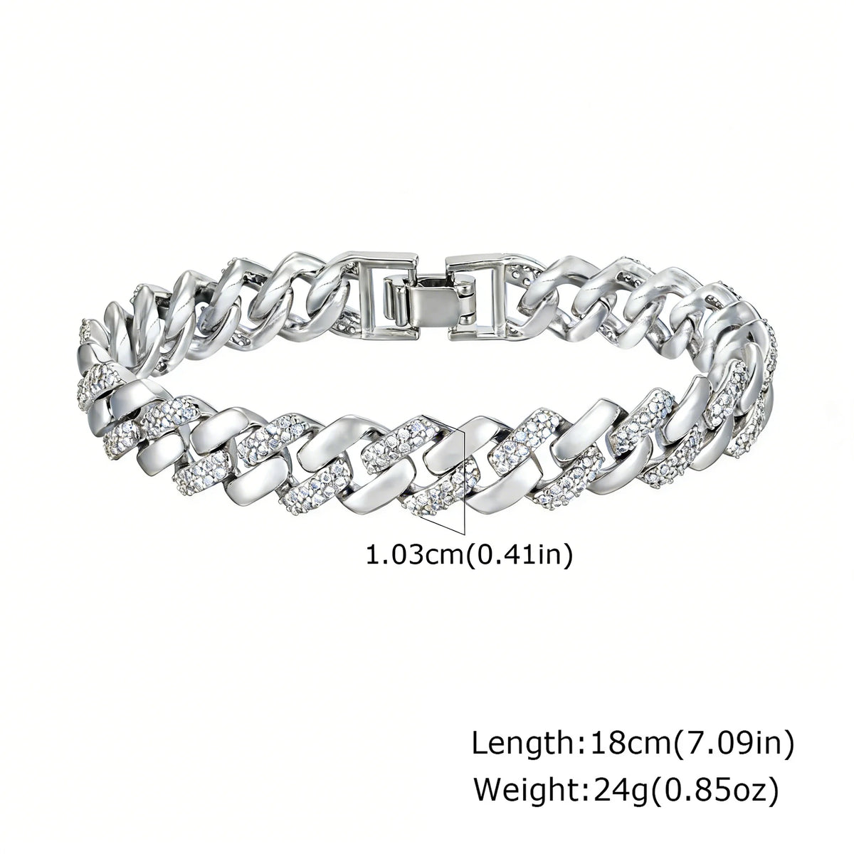 14K Gold-Plated Paperclip Chain Bracelet with Cubic Zirconia