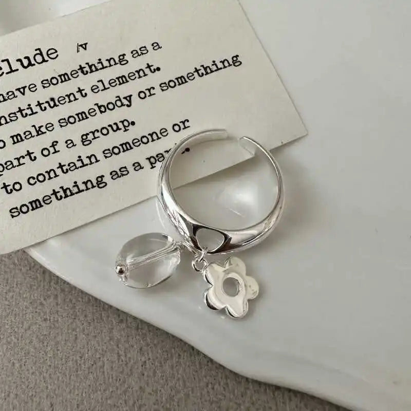 925 Sterling Silver Retro Flower Ring