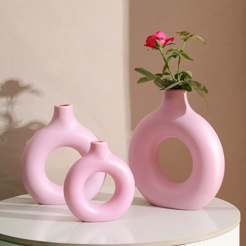 White Ceramic-Look Vase