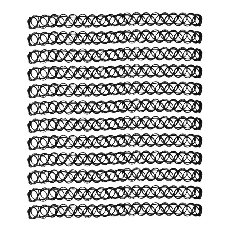 Gothic Black Braided Fishnet Choker Necklace