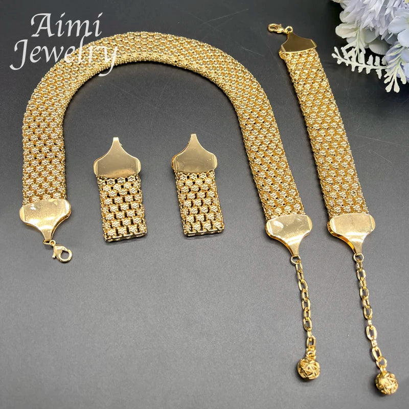 Gold-Tone Necklace, Bracelet and Earring Set