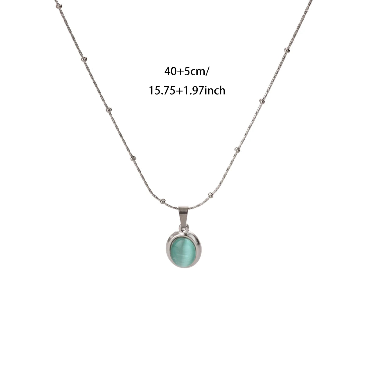 Gold Opal Oval Pendant Necklace for Women