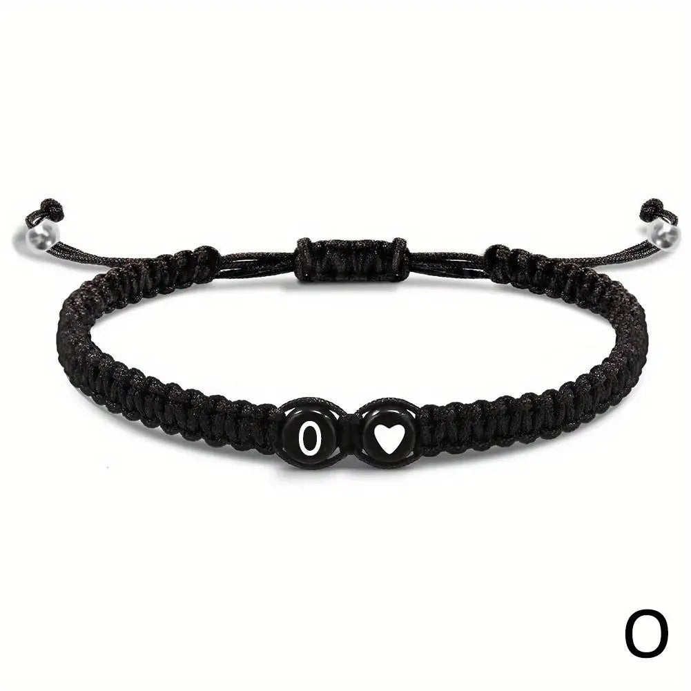 Initial Heart Bracelet – Adjustable A-Z Design for Men & Women