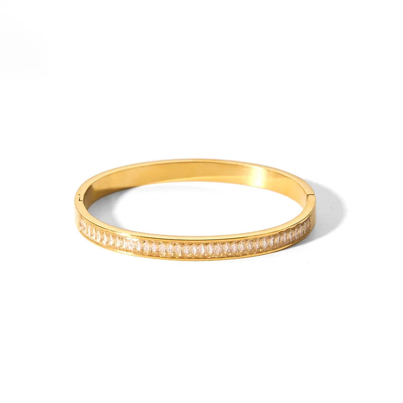 Elegant CZ Stainless Steel Women’s Bracelet
