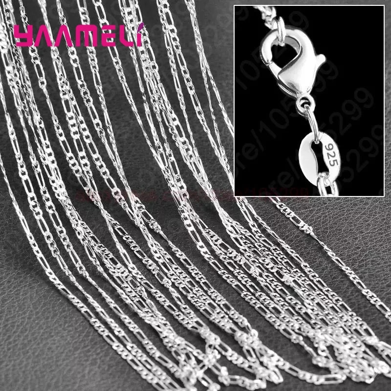 10PCS 925 Sterling Silver Chain Necklace Set