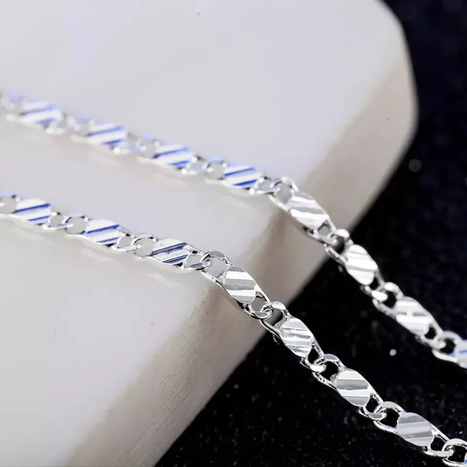 18K Gold 2MM Side Chain Necklace 16–30
