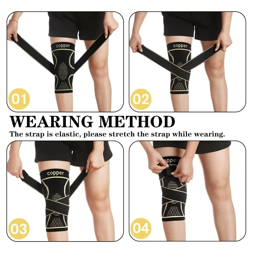 Copper Knee Brace with Strap