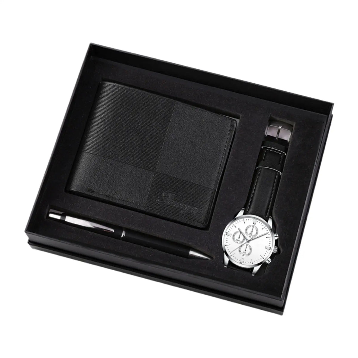 Men's Gift Set Combination Set Beautifully Decoration Watch Wallet Pen Set for Male Holiday Anniversary Fathers Day Couple