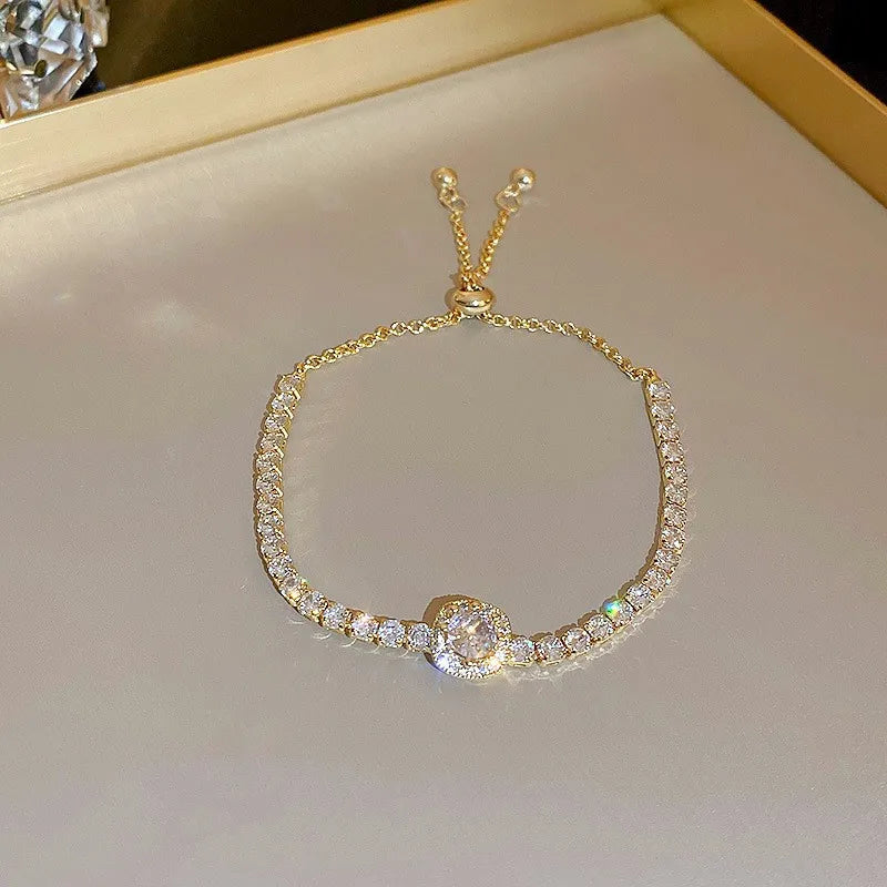 Adjustable Rhinestone Wave Bracelet for Women