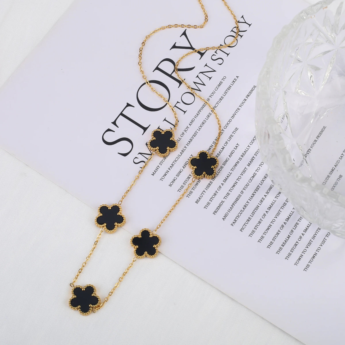 Clover Flower Adjustable Stainless Steel Bracelet