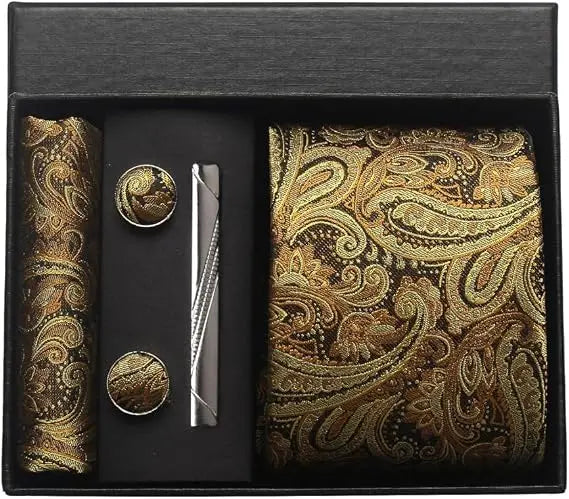 Luxury Silk Paisley Men’s Tie Gift Set