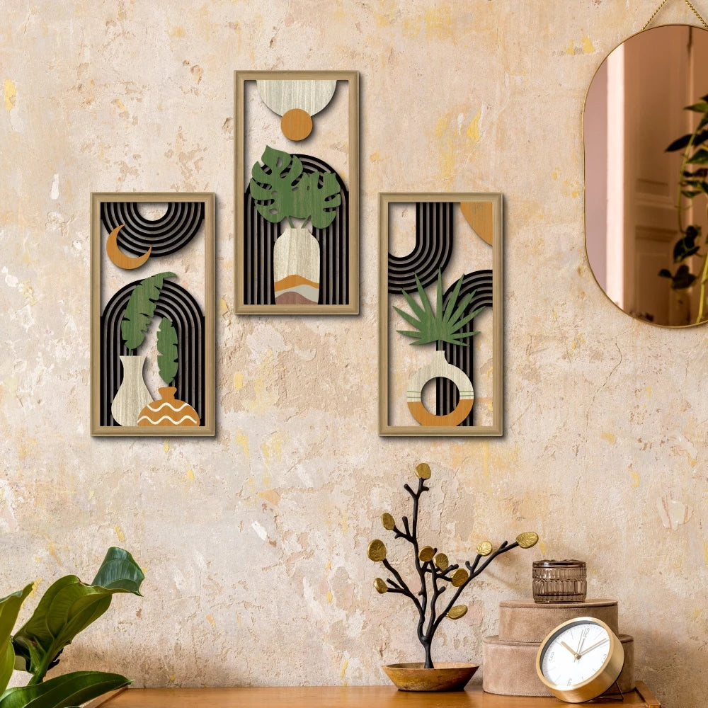 Boho Leaf Wooden Wall Hangings