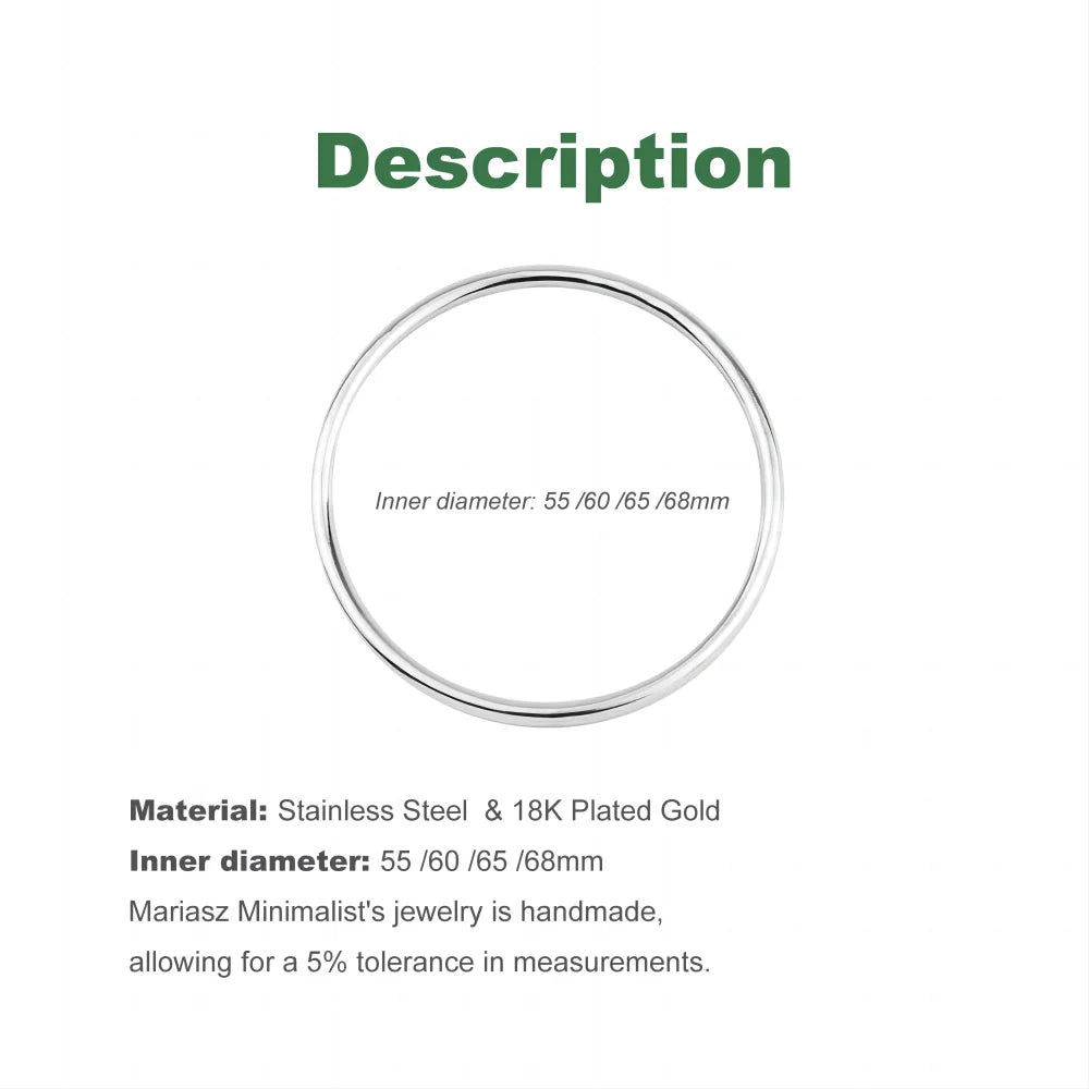 Minimalist Gold Stainless Steel Bracelet for Women – Elegant Round Design