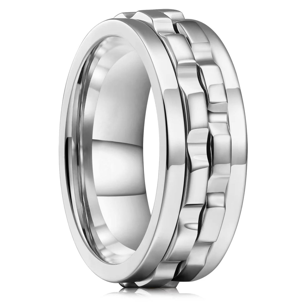Men’s Titanium Steel Gear Spinner Ring