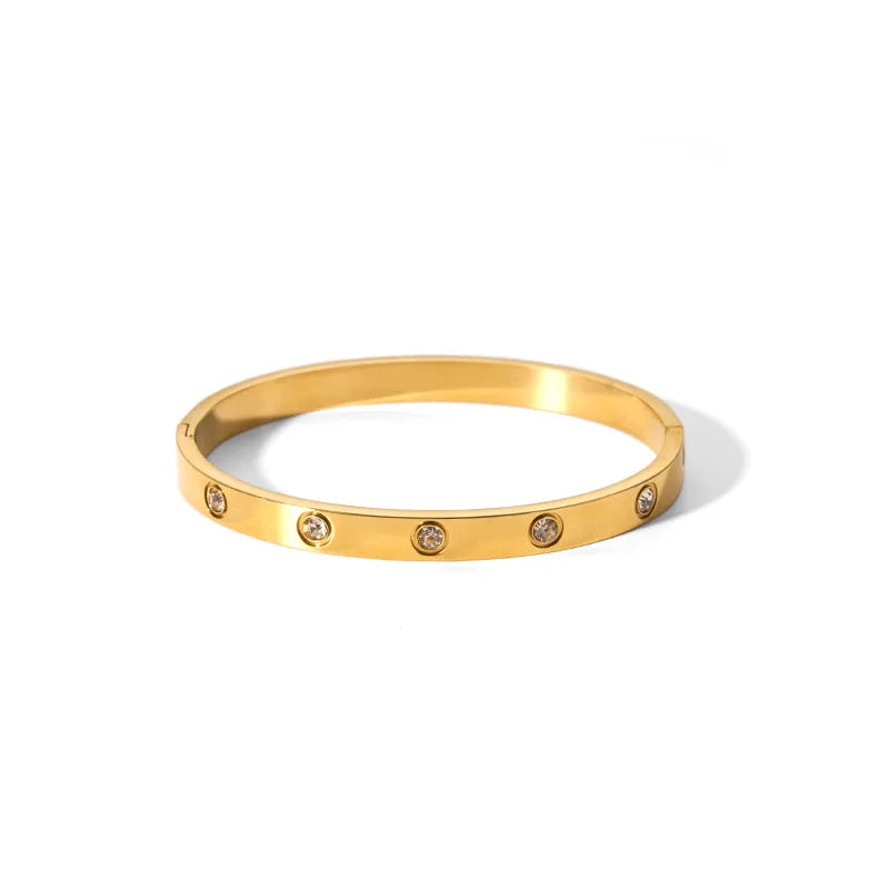 Elegant CZ Stainless Steel Women’s Bracelet