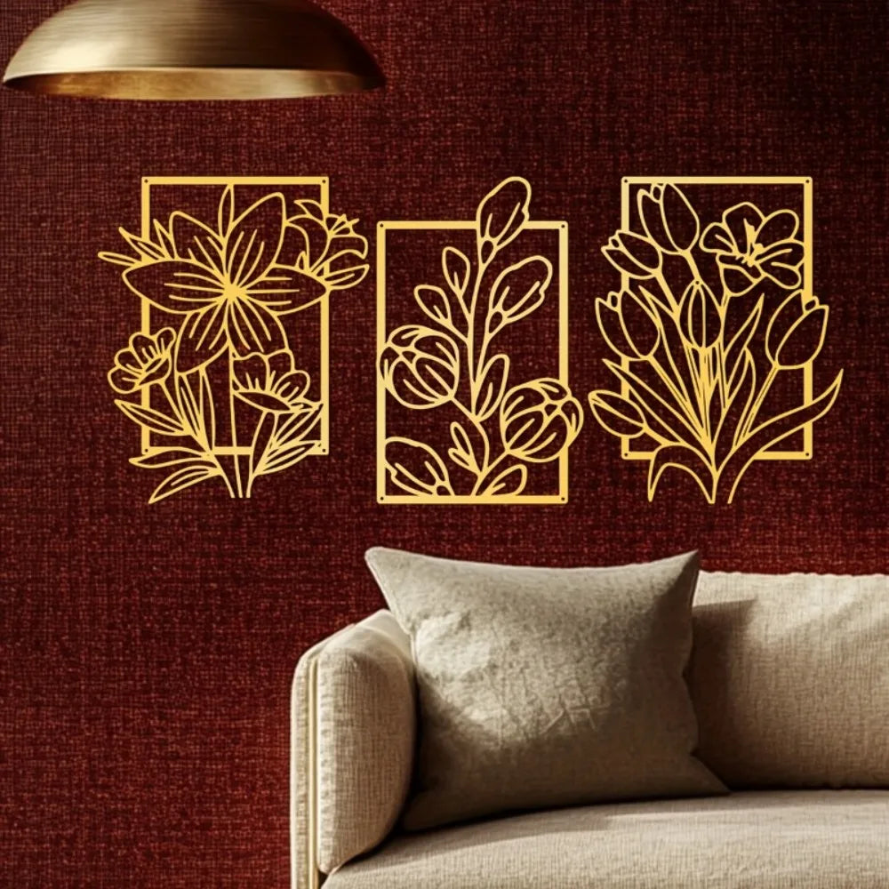 Retro Leaf Metal Wall Art