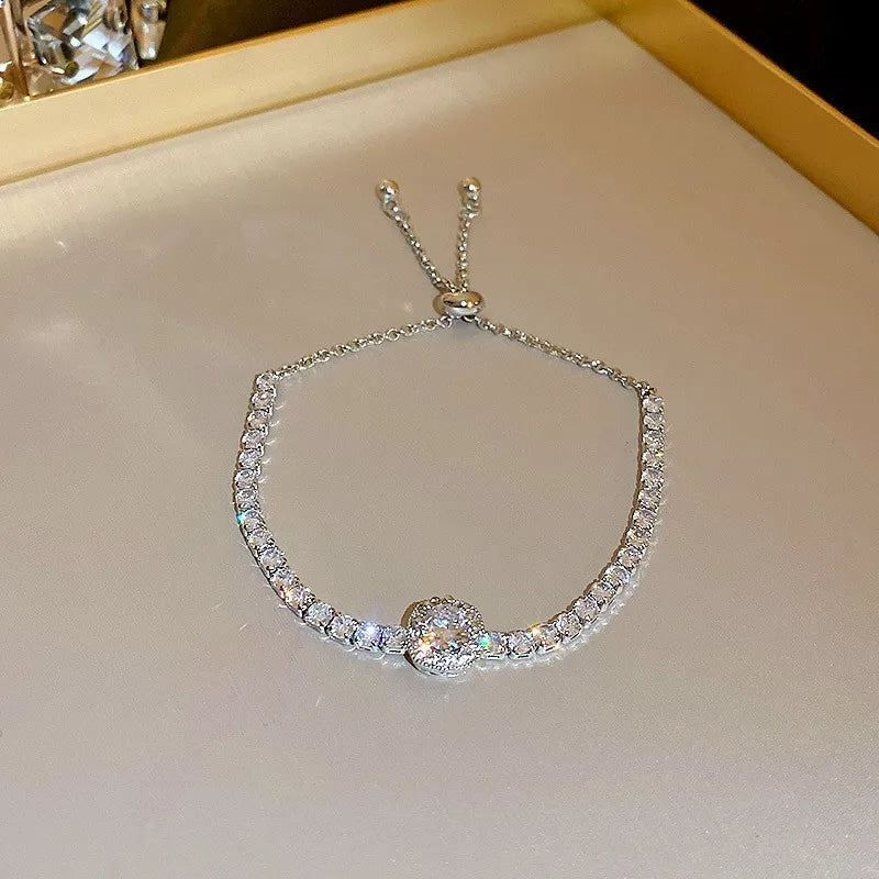 Adjustable Rhinestone Wave Bracelet for Women