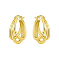 925 Sterling Silver 18K Gold-Finished Hoop Earrings