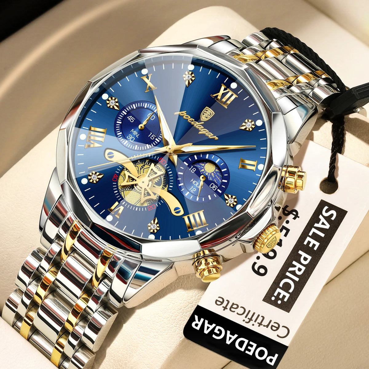 POEDAGAR Luxury Men’s Waterproof Chronograph Watch