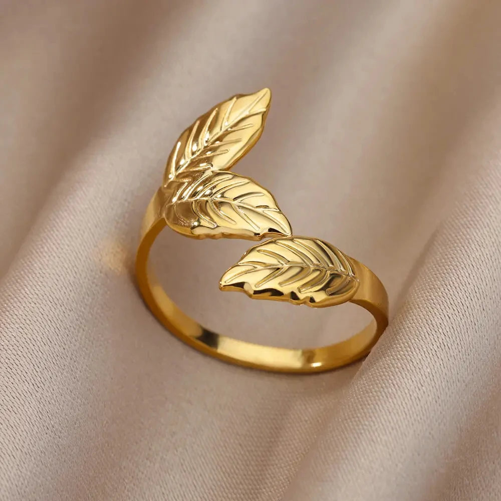 Gold Stainless Steel Classic Women's Ring